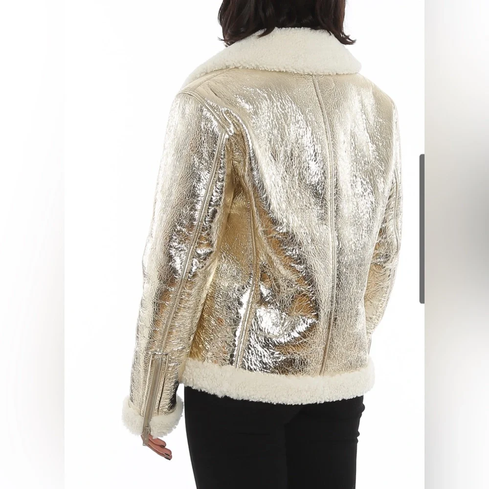 Golden Goose Assia sheepskin jacket in laminated leather/shearling lining NEW🔥 - Picture 10 of 15